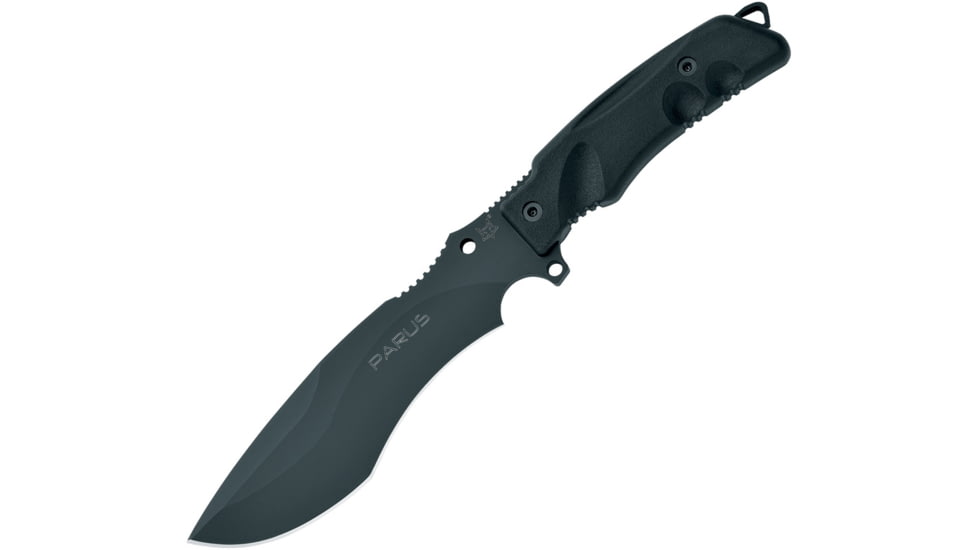 Fox Parus Forprene Fixed Blade Knife, 11.88in Overall, 7in Black Bohler N690 SS Blade, Black Forprene Handle, 02FX095