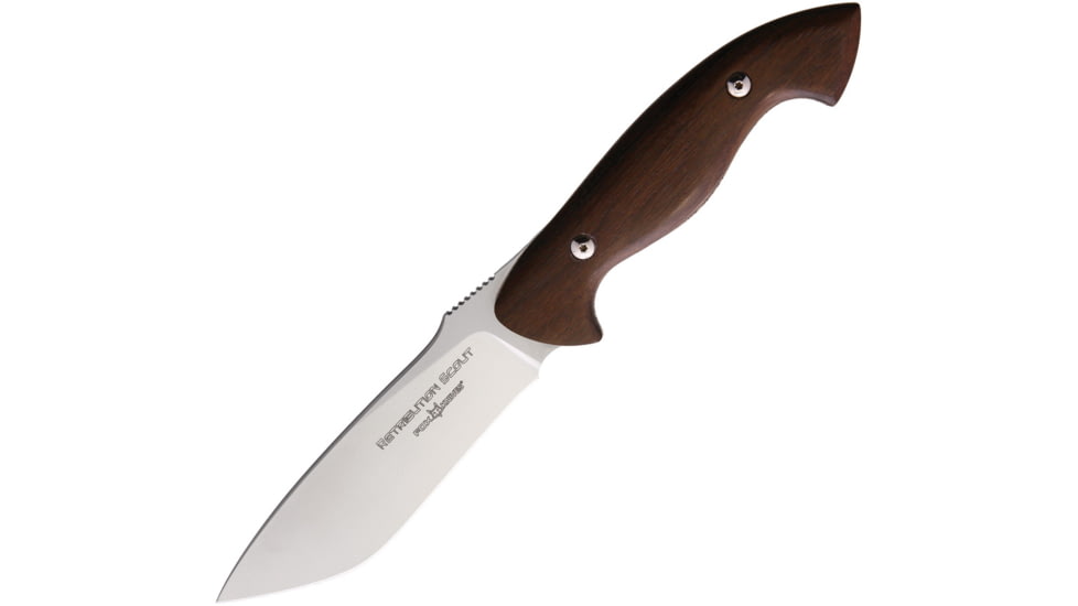 Fox Retribution Scout Knife, 5.13 satin finish Bohler N690 stainless blade, Ziricote wood handle, 02FX153