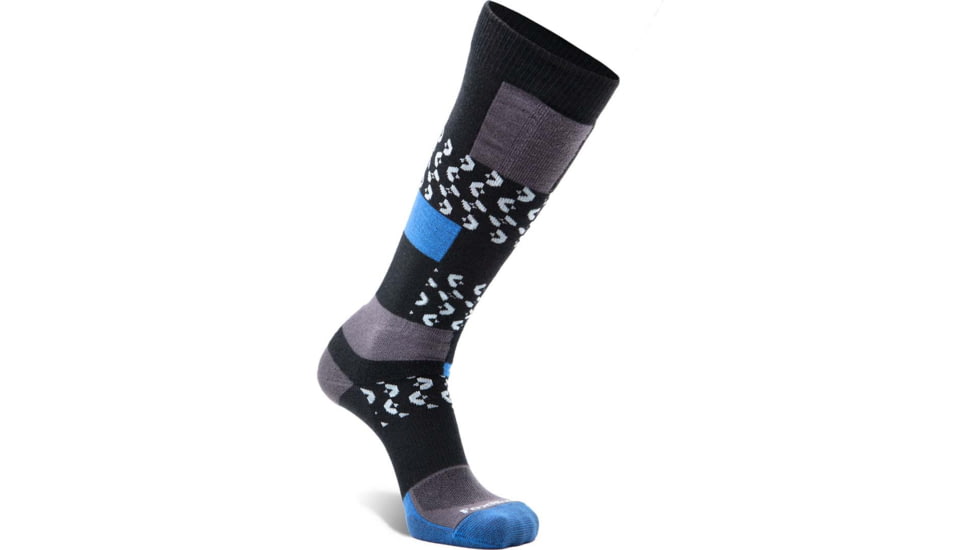 Fox River Peakheat Liftie Lightweight Over-the-Calf Ski and Snowboard Sock - Womens, Black/Blue, Small, 175516