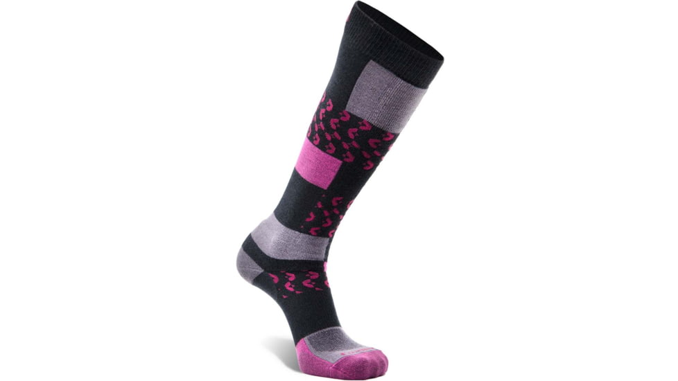 Fox River Peakheat Liftie Lightweight Over-the-Calf Ski and Snowboard Sock - Womens, Black/Violet, Medium, 178738