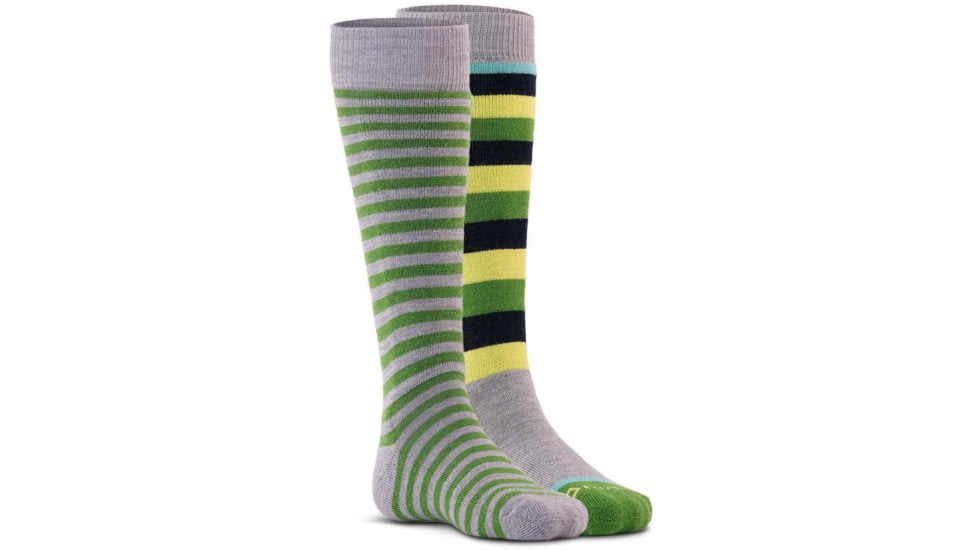 Fox River Snow Day Medium Weight Over-the-Calf Ski and Snowboard Sock - Kids, 2 per Pack, Hemlock Assort, Large, 140234