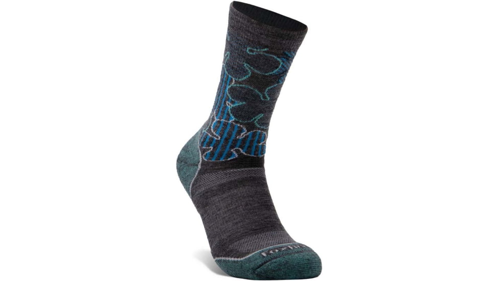 Fox River Tanawha Medium Weight Crew Hiking Sock - Womens, Grey Heather/Emerald, Medium, 135182