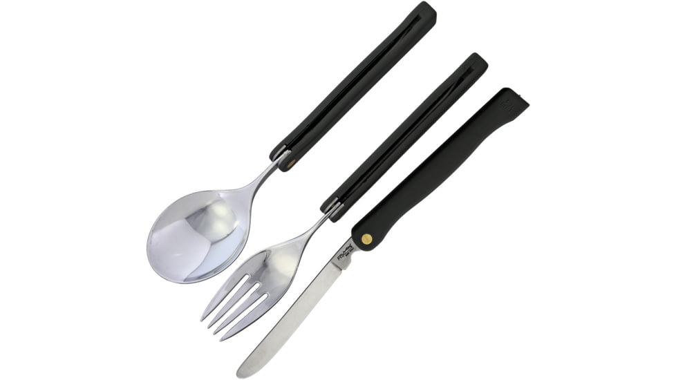 Fox Tableware Camping Set Black, Black polypropylene handle, 09FX017
