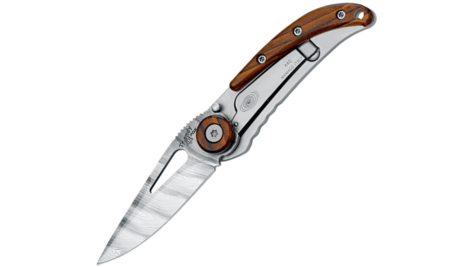 Fox Trendy Framelock Folding Knife, 2.13 Damascus steel blade, Cocobolo wood handle, 01FX244