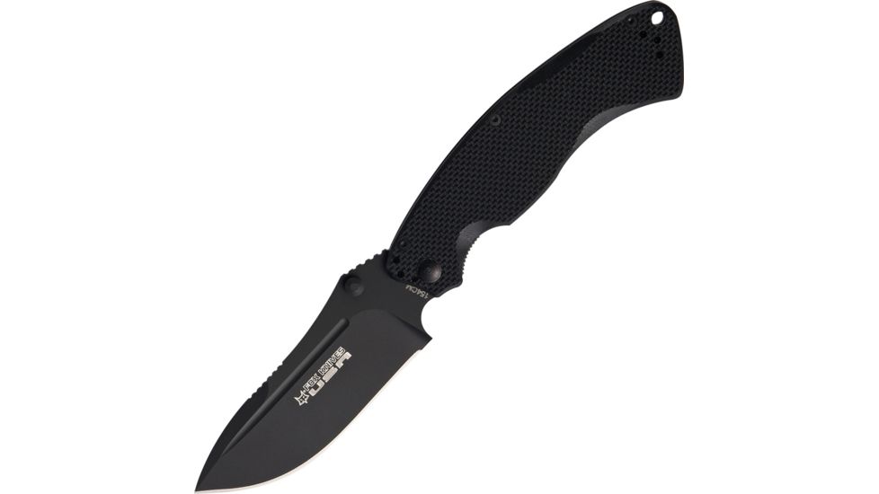 Fox USA Olympian Folding Knife,Drop Point Blade,Black G-10 Handle FOXOGPEBKB