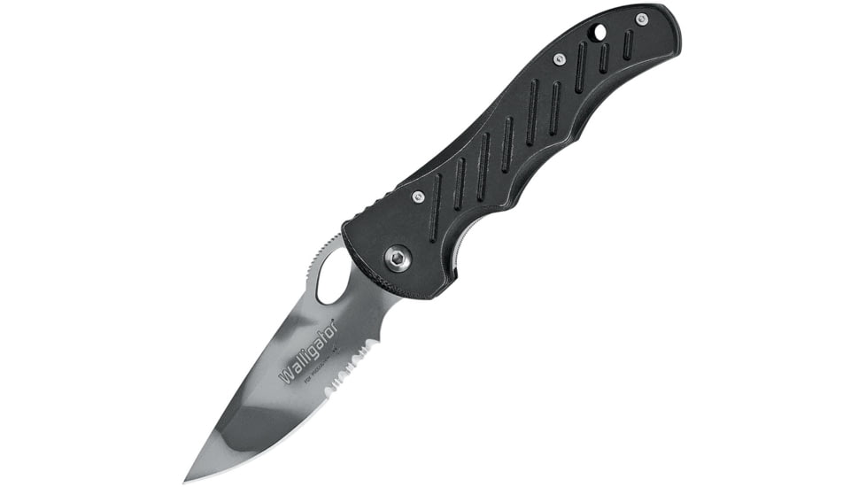 Fox Walligator Linerlock Folding Knife, 3.25 tiger stripe camo finish 440C stainless blad, Black micarta handle, 01FX190