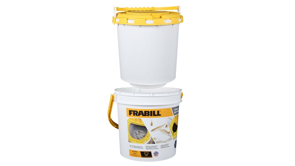 Frabill Bait Bucket Drainer, White/Yellow, 2 Gallon, PMC4800