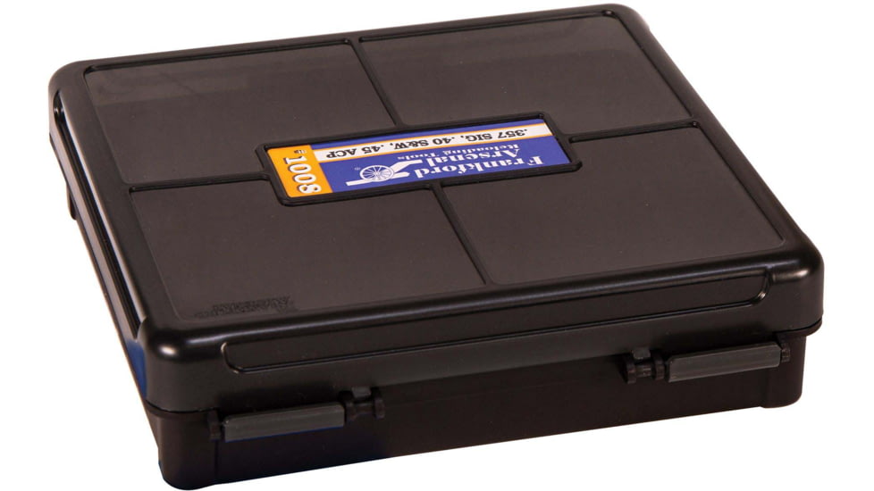 Frankford Arsenal Reloading Tools Hinge-Top Ammo Box, #1008, 10mm-45 ACP 100 ct., 1083798