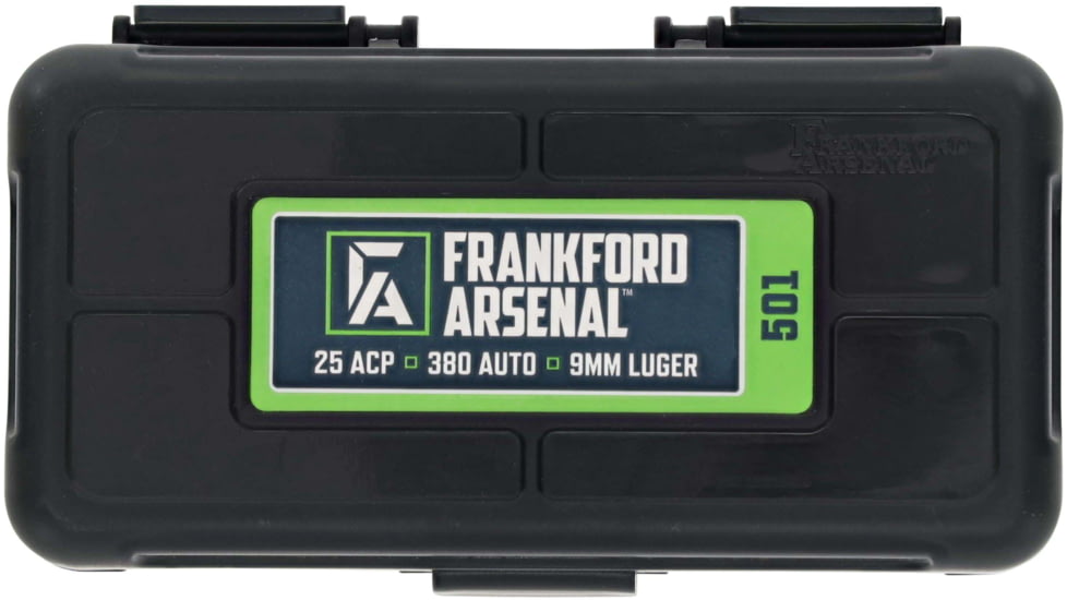 Frankford Arsenal Reloading Tools Hinge-Top Ammo Box, #501, 380-9mm 50 ct., 1083783