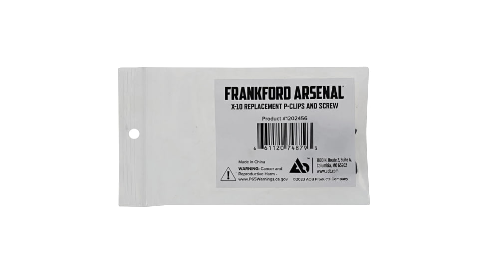 Frankford Arsenal X-10 Replacement P-clips &amp; Screw, 50 CP, Black, Multi, 1202456