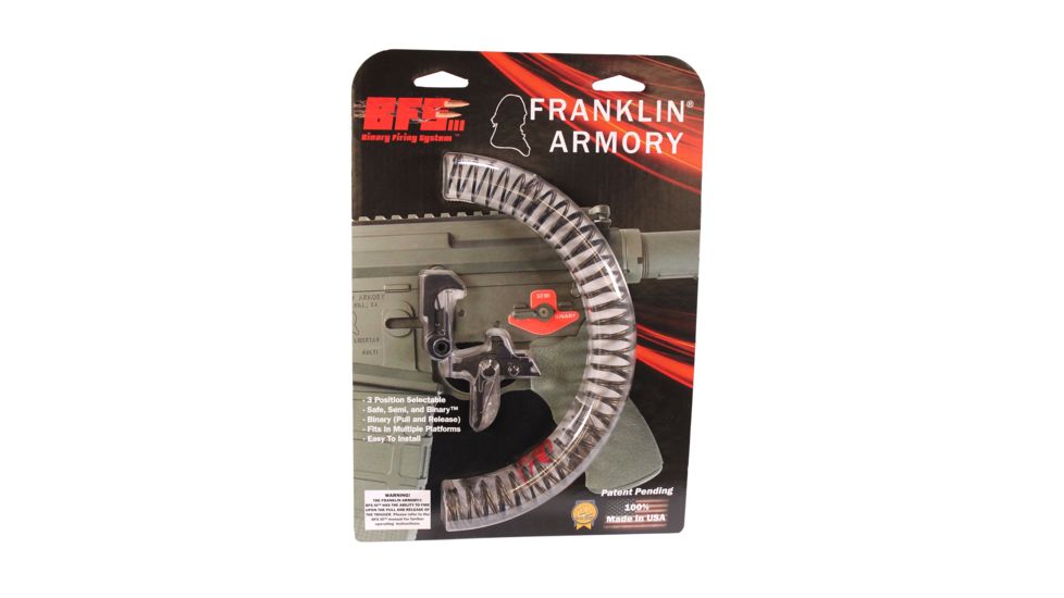 Franklin Armory BFSIII AR-S1 Binary Firing System for AR Platform Firearms, Straight Trigger, Black, AR-S1