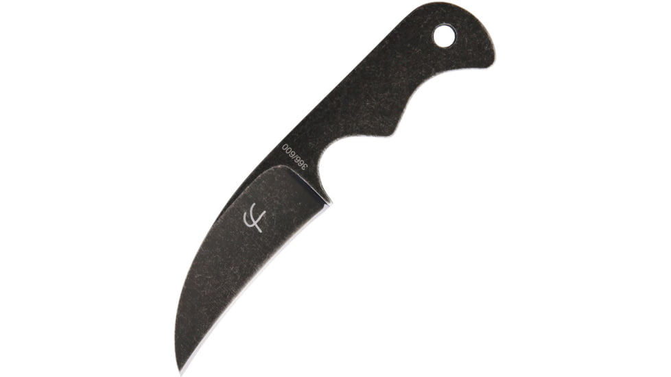 Fred Perrin Le Peeler Knife, 2 black stonewash finish 440C stainless blade, One-piece construction, FP1901