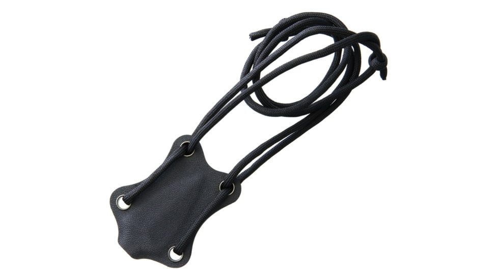 Fred Perrin Mini Push Dagger Knives - Push Dagger, 3.13in Overall, 1.5in Black Stonewash Double Edge Dagger Blade, One Piece SS Construction, Black Kydex Neck Sheath, Black, FPPUSHB