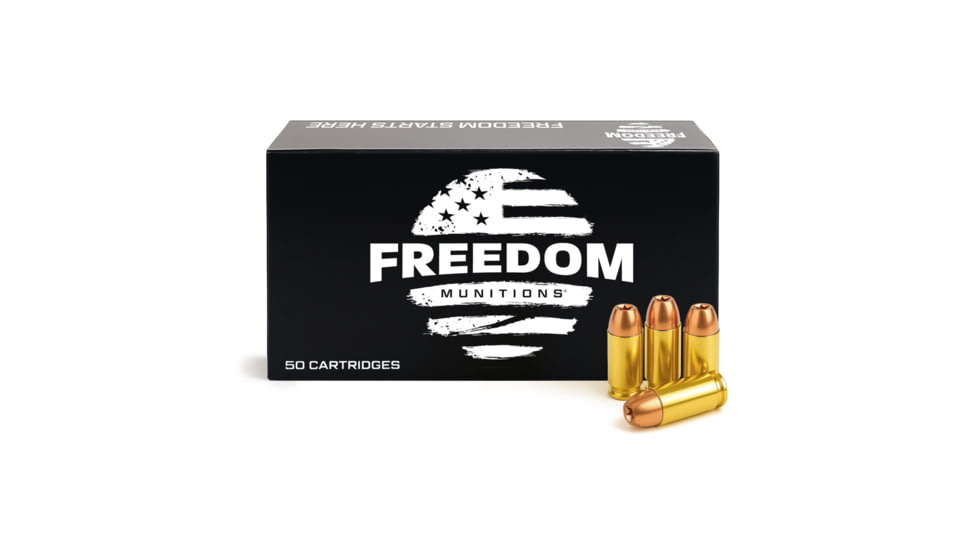 Freedom Munitions .380 Auto100 Grain Hollow Point Brass Pistol Ammo, 50 Rounds, FM380H100N50