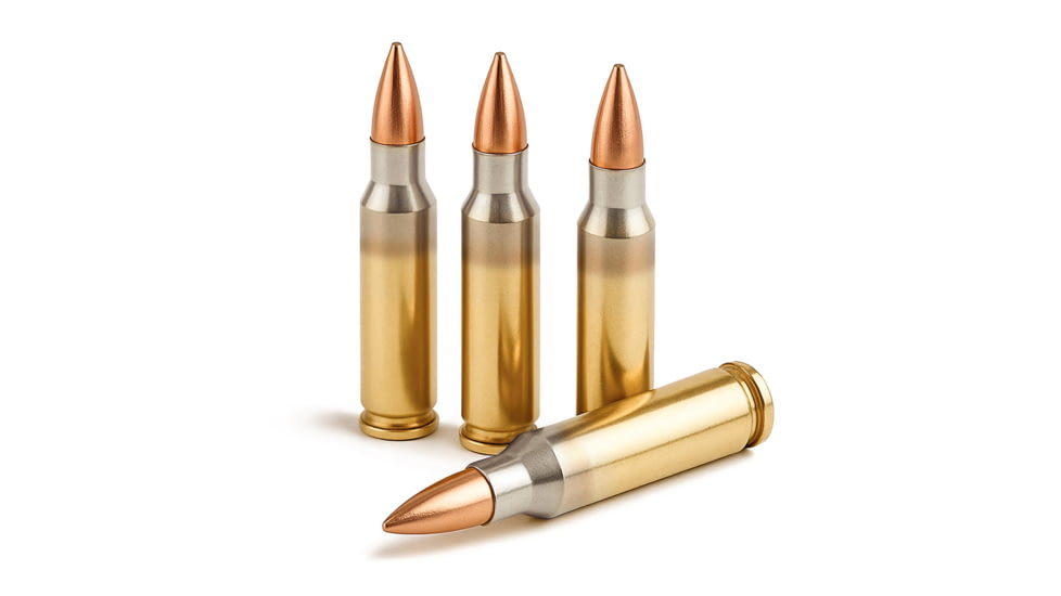 Freedom Munitions 5.56x45mm NATO 55 Grain Full Metal Jacket Brass Rifle Ammo, 50 Rounds, FM556MF55N50