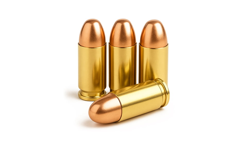 Freedom Munitions 9mm Luger 115 Grain Round Nose Brass Pistol Ammo, 50 Rounds, FM9R115N50