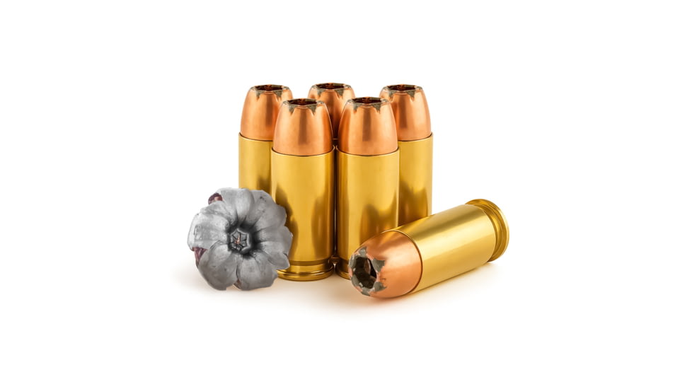 Freedom Munitions X-DEF Defense .40 S&amp;W 165 Grain Hollow Point Brass Pistol Ammo, 50 Rounds, FMX40XD165N50