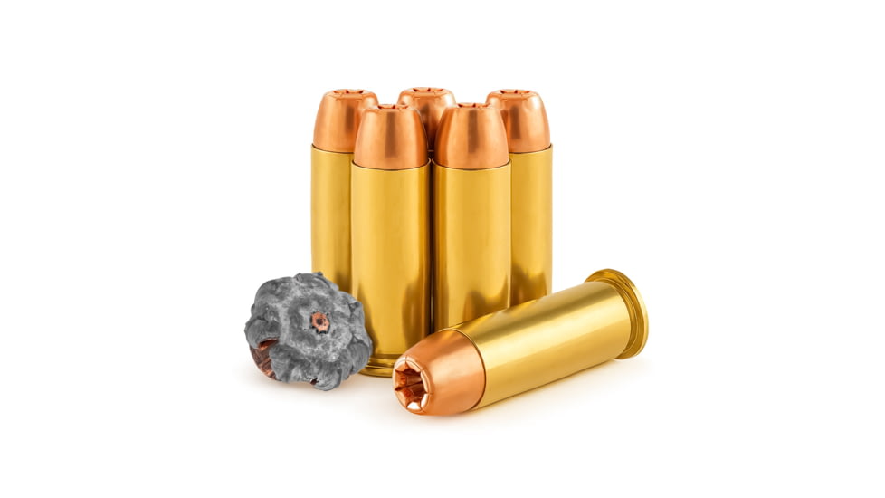 Freedom Munitions X-DEF Defense 44 Magnum 240 Grain Hollow Point Brass Pistol Ammo, 50 Rounds, FMX44XD240N50