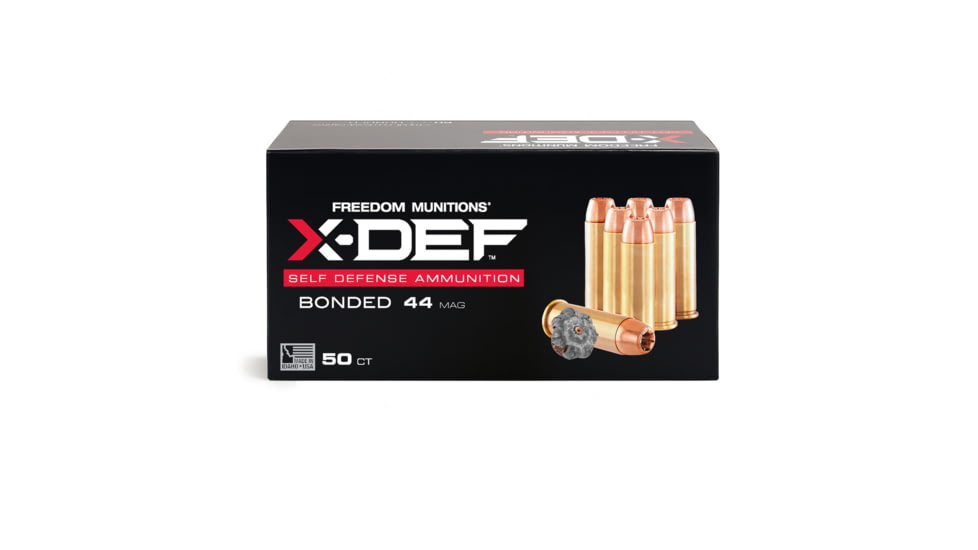 Freedom Munitions X-DEF Defense .44 Magnum 240 Grain Hollow Point Brass Pistol Ammo, 50 Rounds, FMX44XD240N50