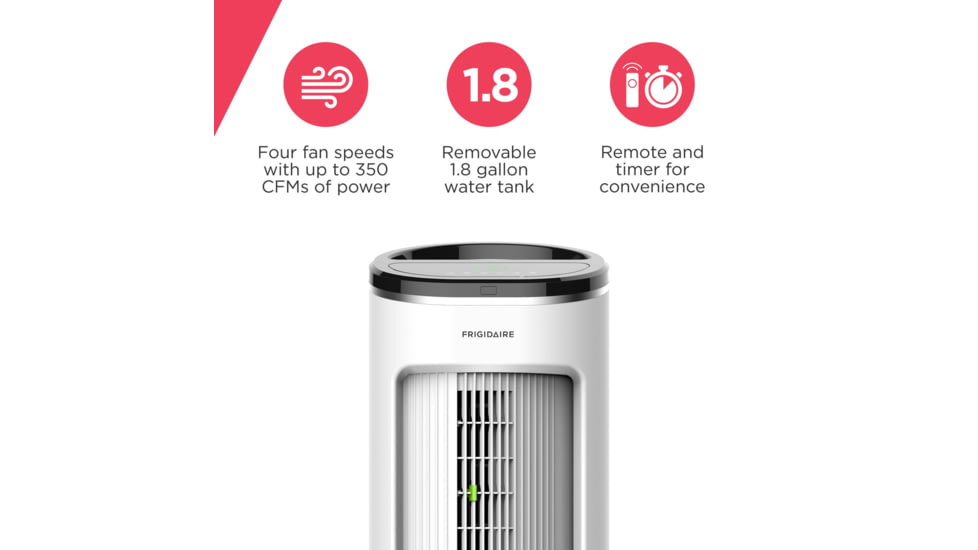 Frigidaire 2-in-1 Evaporative Air Cooler and Fan, Cools 250 sq ft, White, White, EC200WF