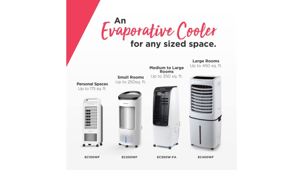Frigidaire 2-in-1 Personal Evaporative Air Cooler and Fan, Cools 100 sq ft, White, White, EC100WF