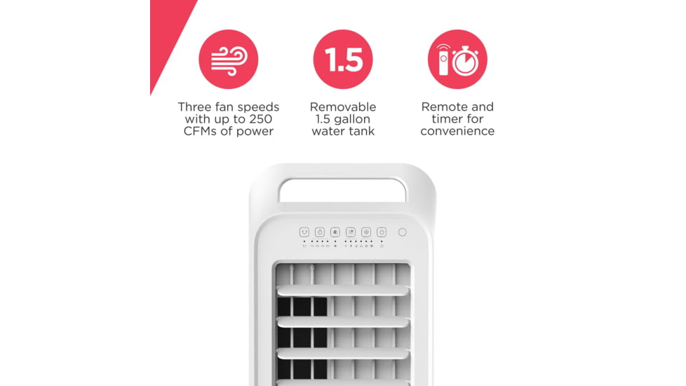 Frigidaire 2-in-1 Personal Evaporative Air Cooler and Fan, Cools 100 sq ft, White, White, EC100WF