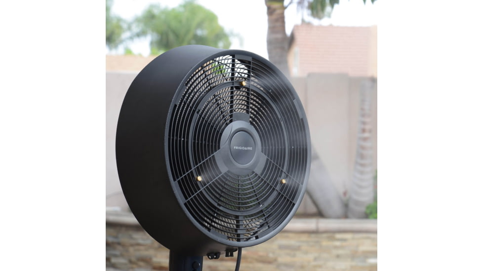 Frigidaire Outdoor Misting Fan/Pedestal Fan, Black, Cools 500 sq ft, FMF2K5BK00