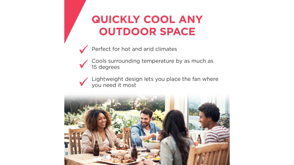 Frigidaire Outdoor Misting Fan/Pedestal Fan, Black, Cools 500 sq ft, FMF2K5BK00