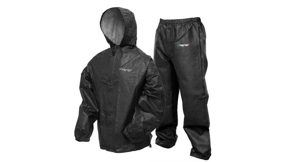 Frogg Toggs Pro Lite Rainsuit, Blk, M/l, PL12140-01M/L