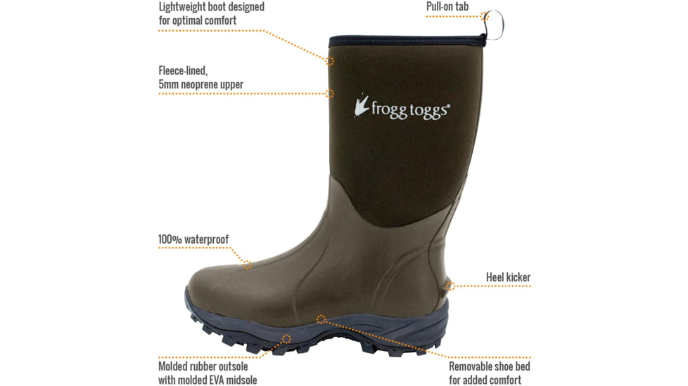 Frogg Toggs Outlander Mudd Boot - Mens, Mocha, 07, 2513245-07