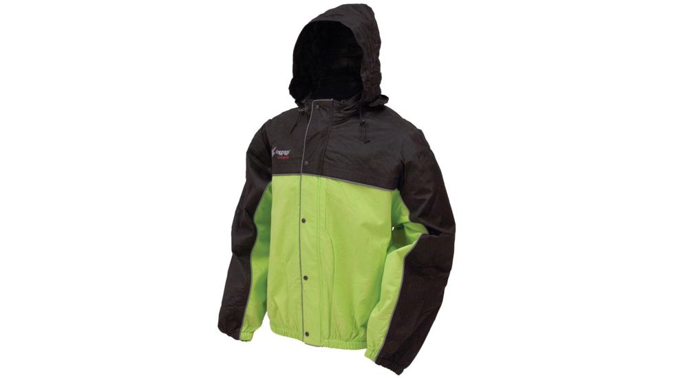 Frogg Toggs Road Toad Rain Jacket, Lime &amp; Black 2-Tone w/ Silver, LG FT63132-148LG
