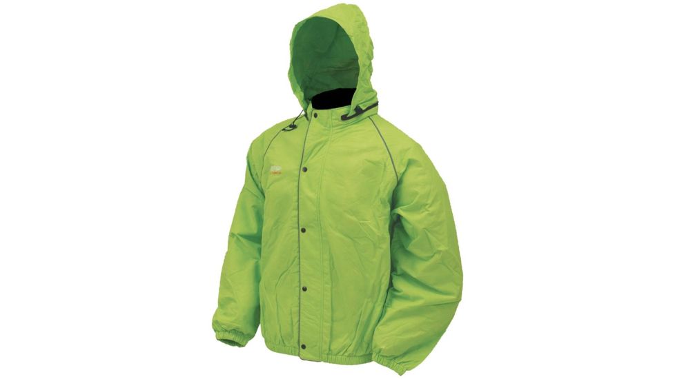 Frogg Toggs Road Toad Rain Jacket, Lime w/ Silver, LG FT63132-48LG