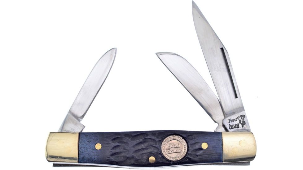 Frost Baby Diamond Back Folding Knife, Blue, Blue jigged bone handle, 14-632BJB