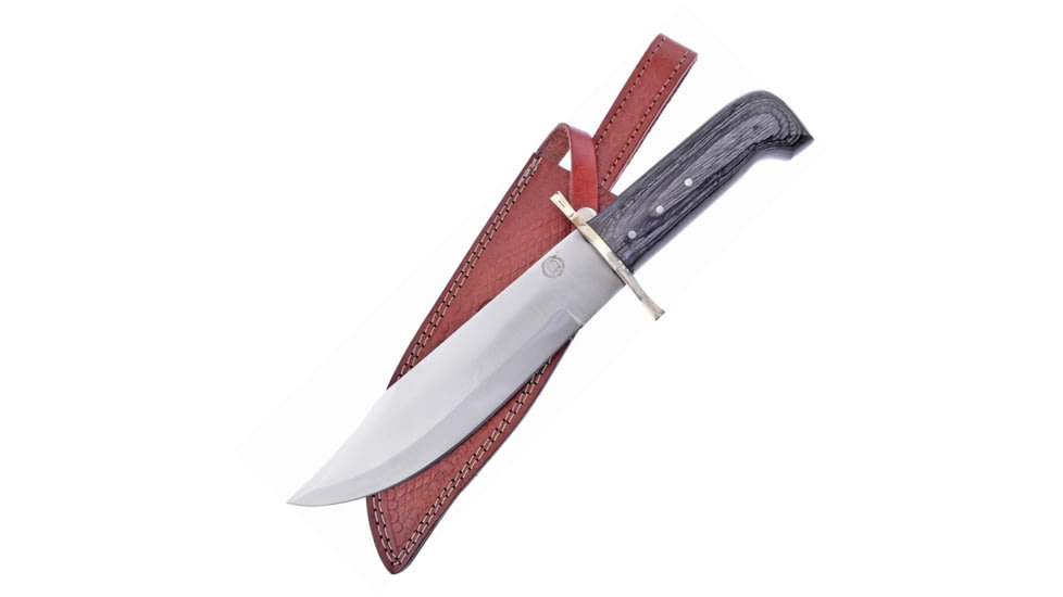 Frost Bowie Chipaway Knife, 9 satin finish stainless clip point blade, Black pakkawood handle, CW-320BPW