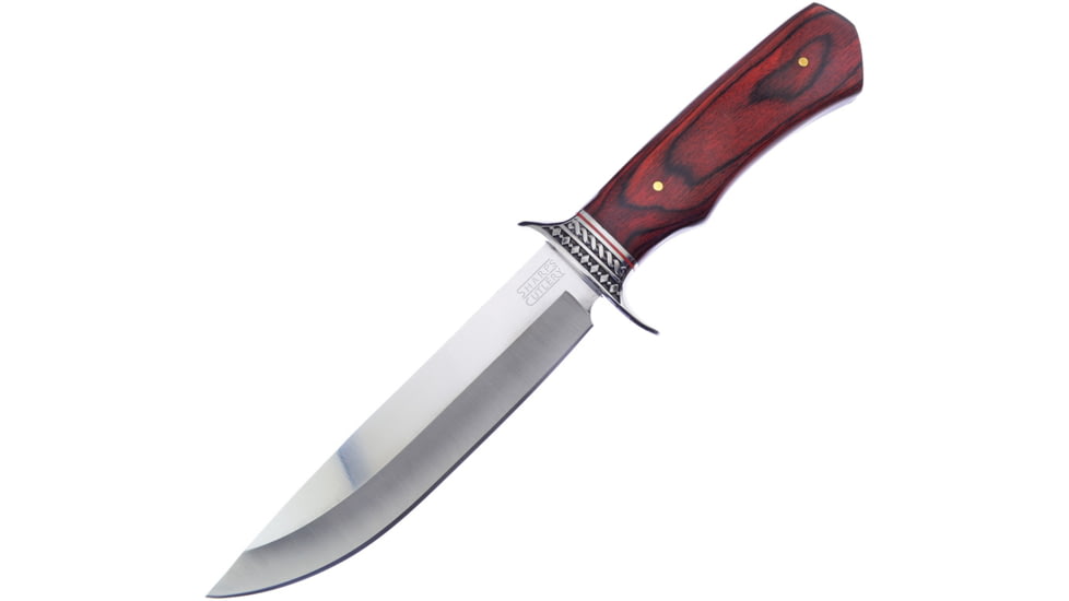 Frost Bowie Knife, Sharps Cutlery, 7 satin finish stainless blade, Brown pakkawood handle, SHP-145PW