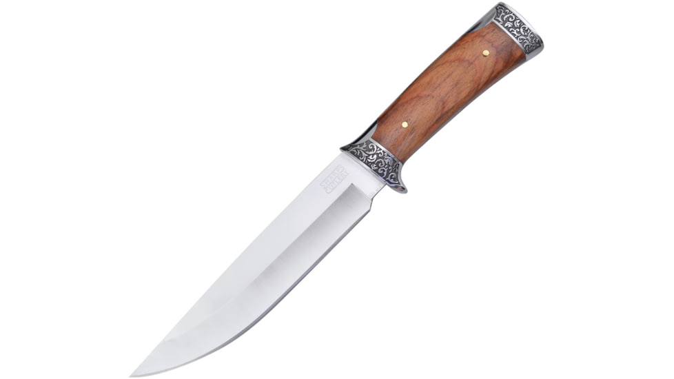 Frost Bowie Pakkawood Knife, 7.5 satin finish 3Cr13 stainless blade, Brown pakkawood handle, SHP-144PW