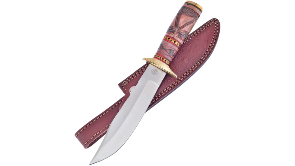 Frost Broken Arrow Bowie Knife, 7 satin finish stainless bowie blade, Sculpted bone handle, CW-658BKB