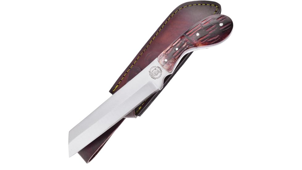 Frost Chipaway Painted Horse Bowie Fixed Blade Knife, 9.5in, 6in, Stainless Steel, Standard Edge, Satin, Brown, Bone Handle FCW2209