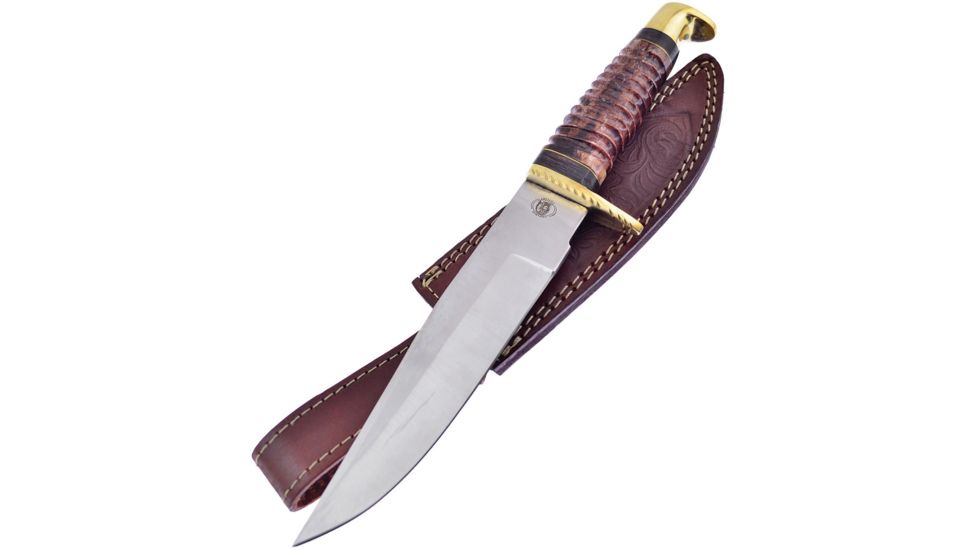 Frost Chipaway Shoshone Bowie Fixed Blade Knife, 7.25in, Stainless Steel, Standard Edge, Satin, Bone Handle FCW3333BKB