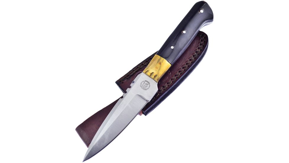 Frost Chipaway Sierra Madre Bowie Hn Fixed Blade Knife, 3.5in, Stainless Steel, Standard Edge, Satin, Buffalo Horn Handle FCW352BH