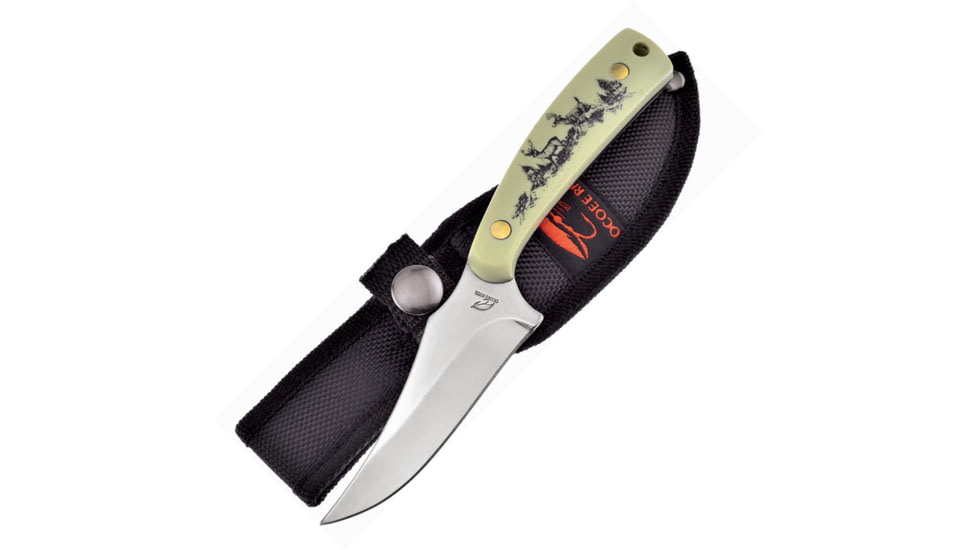 Frost Deer Skinner Knife, 3 satin finish stainless blade, White synthetic handle, OC-534DR