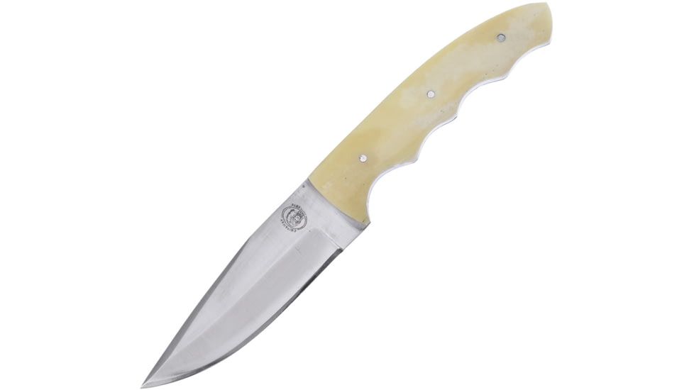 Frost Fixed Blade White Smooth Bone Knife, 4 satin finish stainless blade, White smooth bone handle, CW-643WSB