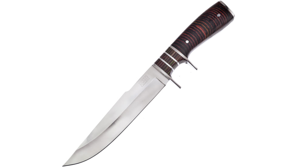 Frost Wood Fixed Blade Knife, 12.5in Overall, 7.25in, Satin Finish Stainless Blade, Tiger Striped Wood Handle, Nylon Sheath, SHP-166RW