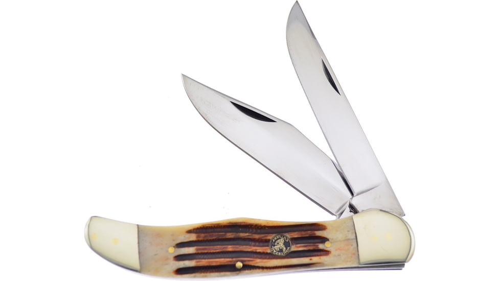 Frost Folding Hunter Second Cut Folding Knife, Mirror SS Clip And Skinner Blades, Second Cut Bone Handle, WT069SC