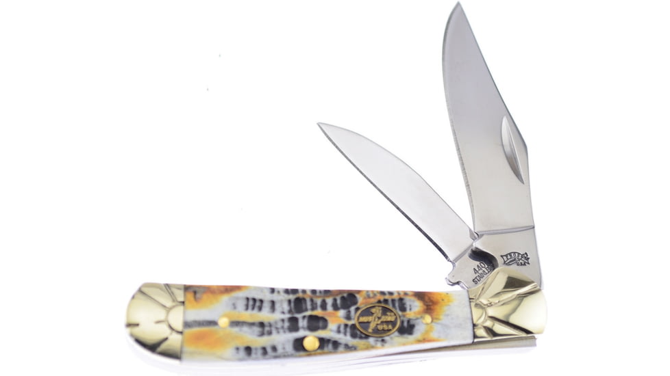 Frost Locking Copperhead Mojave Folding Knife, Mirror SS Clip And Pen Blades, Mojave Bone Handle, MB-104MB