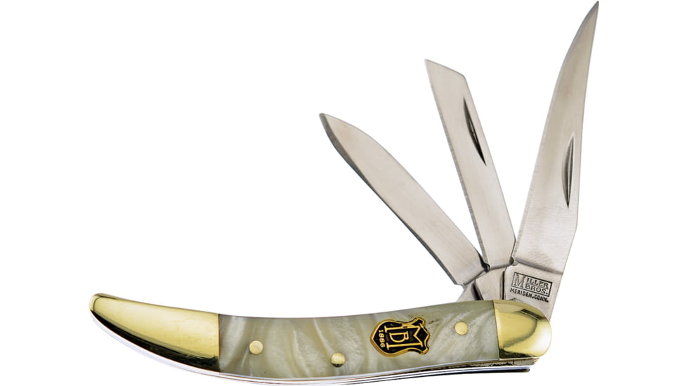 Frost Miller Brothers 3 Blade Peanut Folding Knife,Pearl,Composition Handle FMBS109IP3