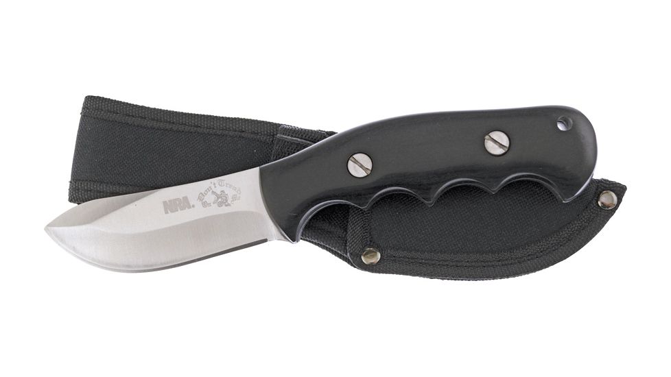 Frost NRA Deep Woods Skinner Fixed Blade Knife, 9in, 3.5in, Black, Composition Handle FNRACP904SW