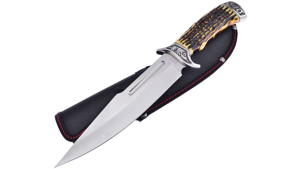 Frost Sharps Cutlery Bowie Fixed Blade Knife, 7.25in, Stainless Steel, Standard Edge, Mirror Polish FSHP001