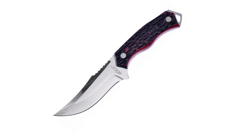 Frost Skinner Red Delrin Knife, 3.5 mirror finish stainless clip point blade, Red Delrin handle, BKH-017STR