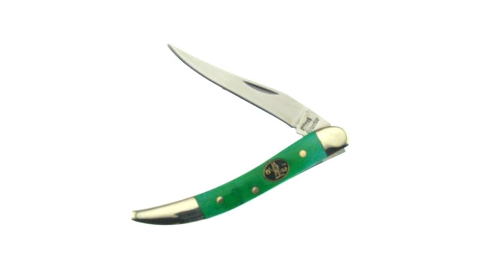 Frost Steel Warrior Toothpick Folding Knife,Long Clip Blade, Green Smooth Bone Handle FSW109GSB